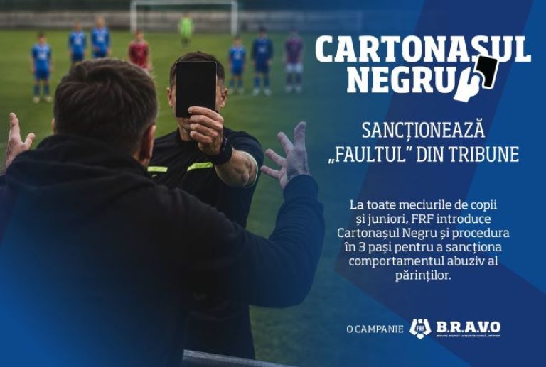 FRF introduce Cartonașul negru pentru combaterea comportamentului abuziv în fotbalul juvenil