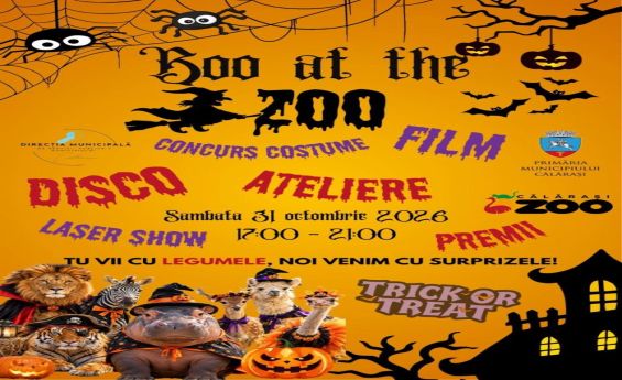 Noaptea Magică la Zoo: Primăria Călărași organizează a IV-a ediție a evenimentului „Boo at the Zoo – The Halloween Laser Show”